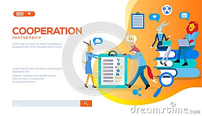 Business people spend time at negotiation, meeting. Vector Illustration
