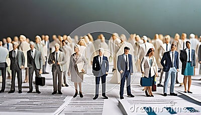 business people standing in crowd of competitors ,ai generated Stock Photo