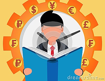 Business people study investment strategies. Vector Illustration