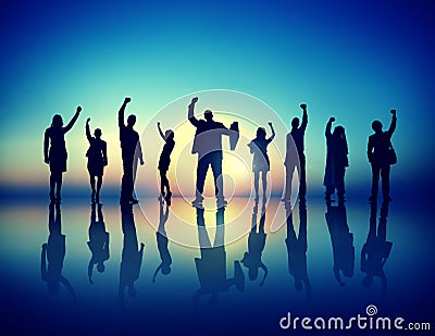 Business People Succesful Celebrating Winning Concept Stock Photo