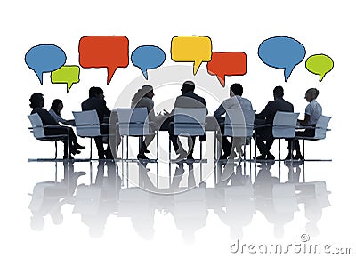 Business People Talking in a Board Room Stock Photo