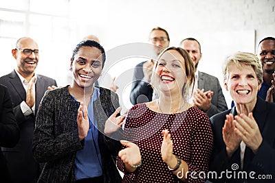 Business People Team Applauding Achievement Concept Stock Photo