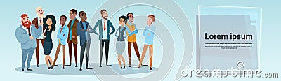 Business People Team Mix Race Businesspeople Group Vector Illustration