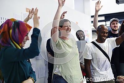 Business People Teamwork Cooperation Hands Up Agreement Stock Photo