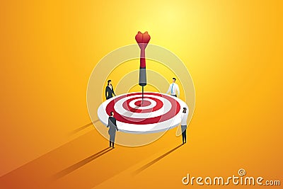 Business people teamwork engaged to achieve a target goals. marketing concept. illustration Vector Illustration