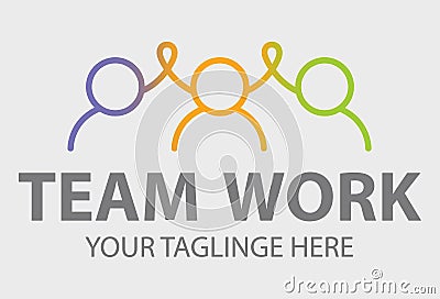 Business People Together. Vector Illustration Logo. Group of people emblem. Friendship Partnership Support Team work Business Logo Vector Illustration