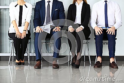 Business people waiting for job interview. Stock Photo