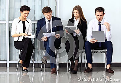 Business people waiting for job interview Stock Photo