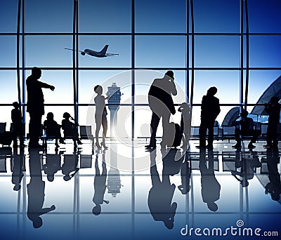 Business People Waiting at Lounge the Airport Concept Stock Photo