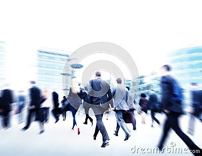 Business People Walking Commuter Travel Motion City Concept Stock Photo