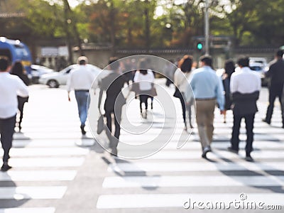 Business People Walking on street Urban City District Stock Photo