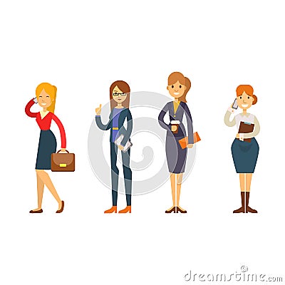 Business people woman character vector illustration. Vector Illustration