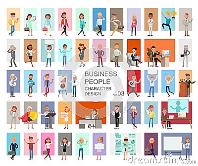 Business people working character vector design. Presentation in various action with emotions, running, standing and walking. no3 Vector Illustration
