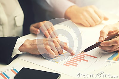 Business people working with financial report data analysis Stock Photo