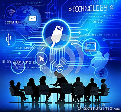 Business People Working and Technology Concepts Stock Photo