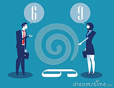 Business person and different points of view. Concept business vector illustration Vector Illustration