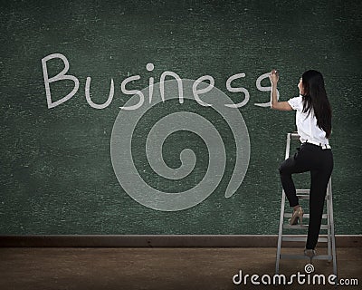 Business person drawing business on the board Stock Photo