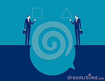 Business person with ideological difference. Opinion vector concept Vector Illustration