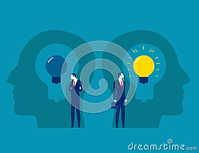 Business person with mindset different. Business attitude vector illustration Vector Illustration