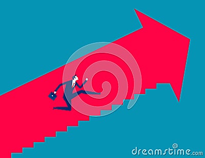 Business person move up path success. Business achievement vector illustration Vector Illustration