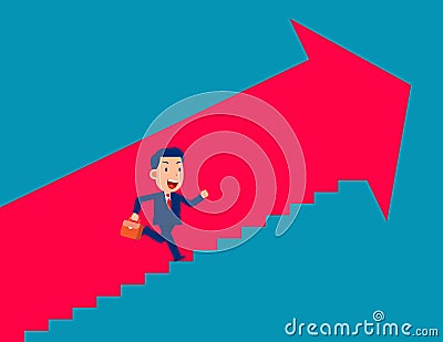 Business person move up path success. Business achievement vector illustration Vector Illustration