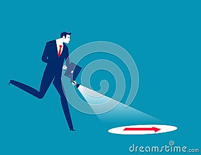 Business person searching a guidance . Business assistance vector illustration Vector Illustration