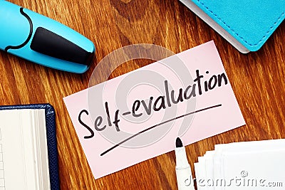 Business photo shows hand written text Self-evaluation Stock Photo