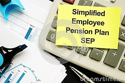 Business photo shows printed text Simplified Employee Pension Plan SEP Stock Photo