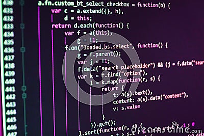 IT business. PHP syntax highlighted. Editorial Stock Photo