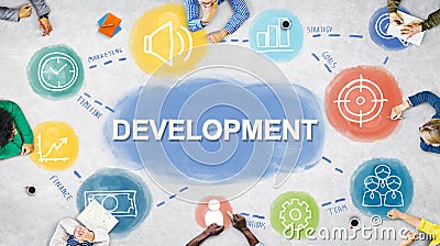 Business Plan Achievement Development Procedures Concept Stock Photo