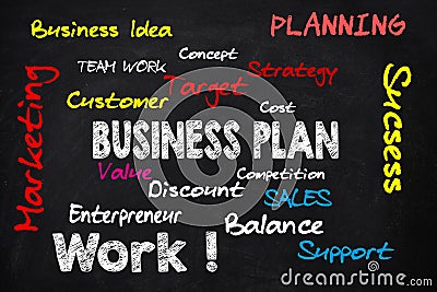 Business plan board Stock Photo