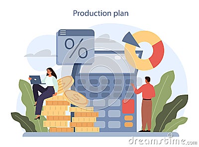 Business plan layout. Business strategy structure. Organizational Vector Illustration
