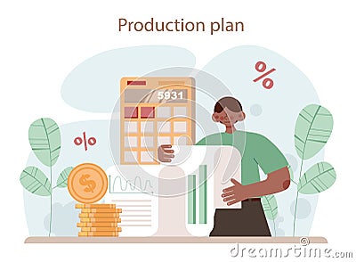 Business plan layout. Business strategy structure. Organizational Vector Illustration