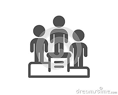 Business podium icon. Employee nomination sign. Vector Vector Illustration