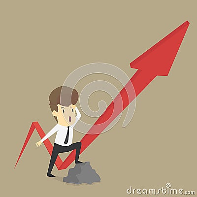 A business pointing arrow income increases Vector Illustration