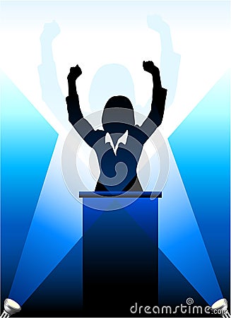 Business/political speaker silhouette Vector Illustration