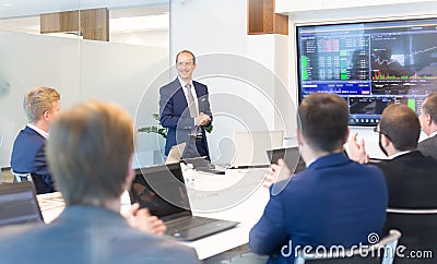 Business presentation on corporate meeting. Corporate business concept. Stock Photo