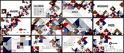 Business presentation geometric template Vector Illustration