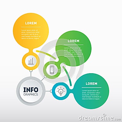 Business presentation or infographics concept with 3 options. Template of service tree, info chart. Vector info graphic of Vector Illustration
