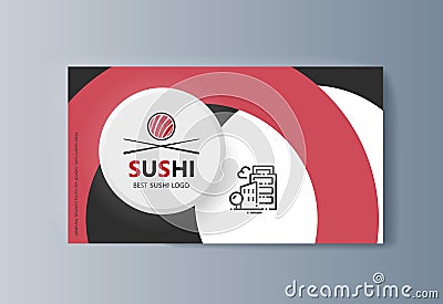 Business presentation Sushi advertising goods and services Vector Illustration