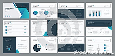 Business presentation template design and page layout design for brochure ,annual report and company profile Vector Illustration
