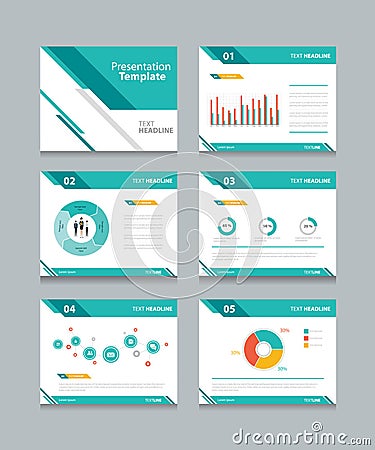 Business presentation template set.powerpoint template design backgrounds Vector Illustration