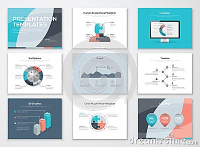 Business presentation templates and infographic vector elements Vector Illustration
