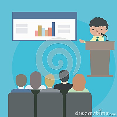 Business presentation vector Cartoon Illustration