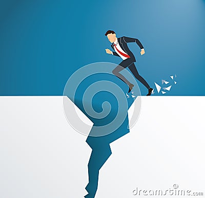 Business problem overcome obstacle crisis risk concept Vector Illustration