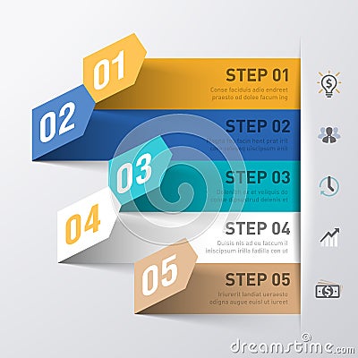 Business process abstract infographics template Vector Illustration