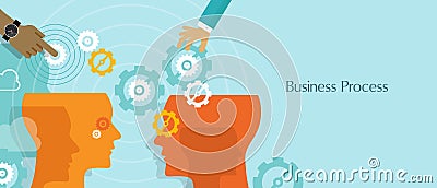 Business process gears management work flow Vector Illustration
