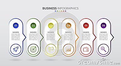 Business process graph, step to success diagram and arrow timeline vector infographic chart illustration Vector Illustration