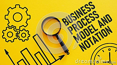 Business process model and notation BPMN is shown using the text Stock Photo