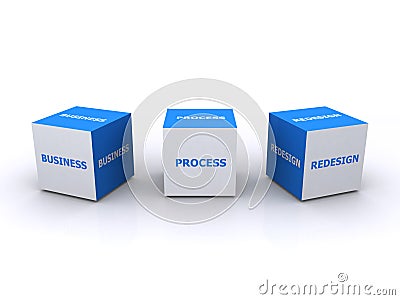 Business Process Redesign Word Cubes Stock Photo